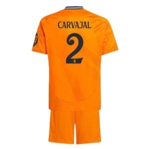 Bestalla-Billigt-Nya-Real-Madrid-Bortatroja-2024-25-Orange-Fotbollstroja-Barn-Daniel-Carvajal-2