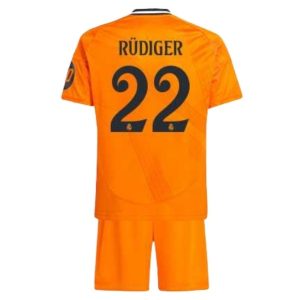 Bestalla-Billigt-Nya-Real-Madrid-Bortatroja-2024-25-Orange-Fotbollstroja-barn-Antonio-Rudiger-22